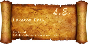 Lakatos Erik névjegykártya